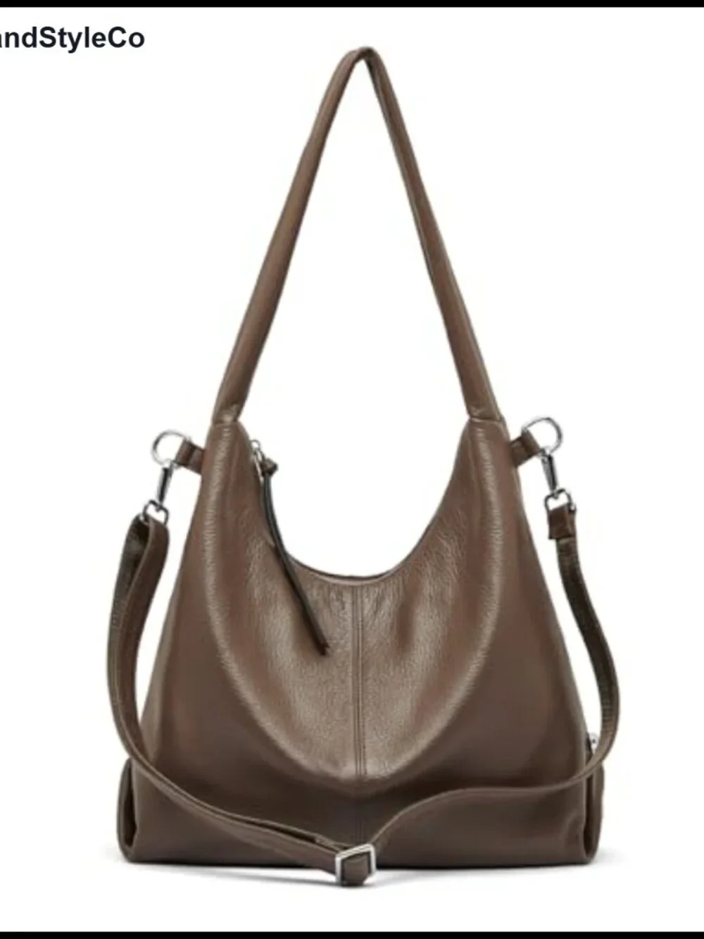 Genuine Leather Hobo Bag Large Tote Shoulder Crossbody Handbag